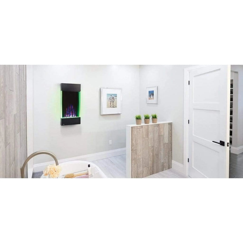 Load image into Gallery viewer, Napoleon Allure Vertical 32-inch wall-hanging electric fireplace with multi-color LED flames and crystal ember bed
