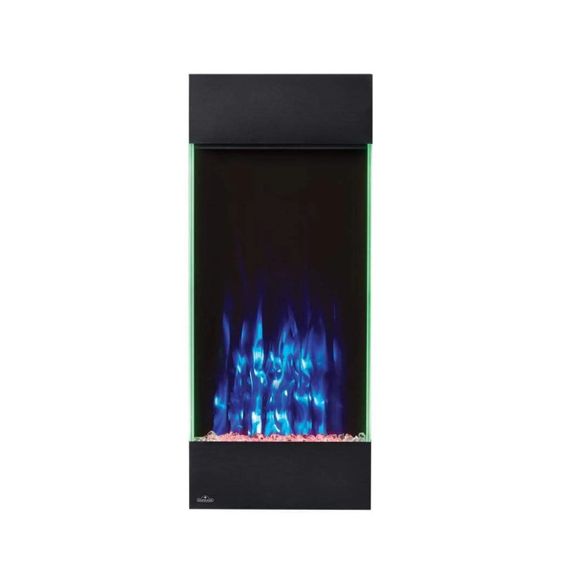 Load image into Gallery viewer, Napoleon Allure Vertical 32-inch wall-hanging electric fireplace with multi-color LED flames and crystal ember bed

