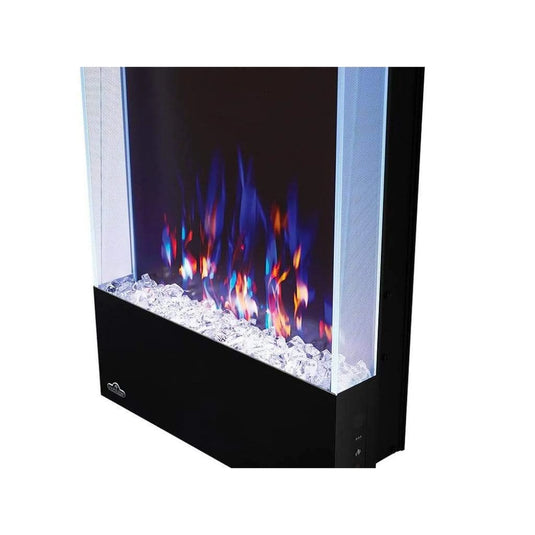 Napoleon Allure Vertical 32-inch wall-hanging electric fireplace with multi-color LED flames and crystal ember bed