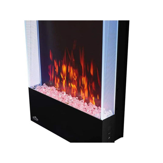 Napoleon Allure Vertical 32-inch wall-hanging electric fireplace with multi-color LED flames and crystal ember bed