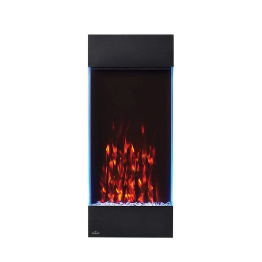 Napoleon Allure Vertical 32-inch wall-hanging electric fireplace with multi-color LED flames and crystal ember bed