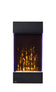 Load image into Gallery viewer, Napoleon Allure Vertical 32-inch electric fireplace with orange flames, purple accent lighting, and crystal ember bed
