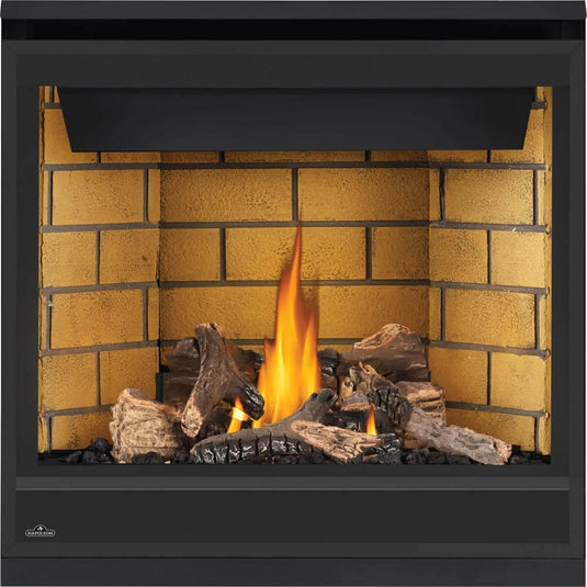 Napoleon Ascent 36 direct vent gas fireplace with electronic ignition and PHAZER log set