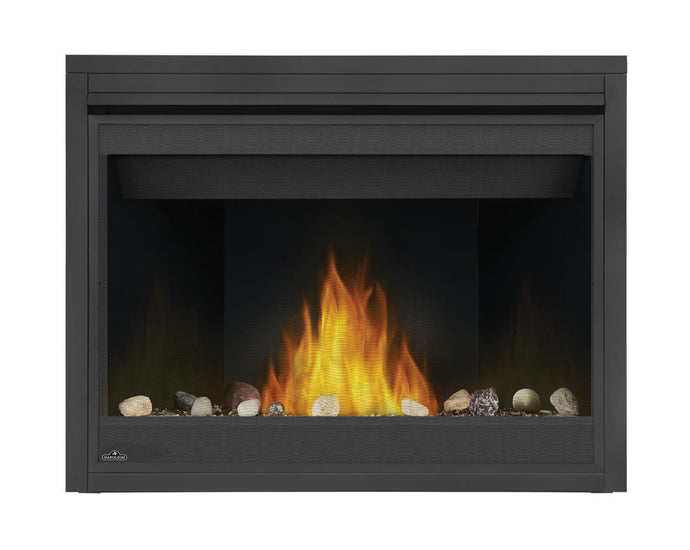 Napoleon Ascent 42 Direct Vent Gas Fireplace with Split Oak log set and dual flame pan burner