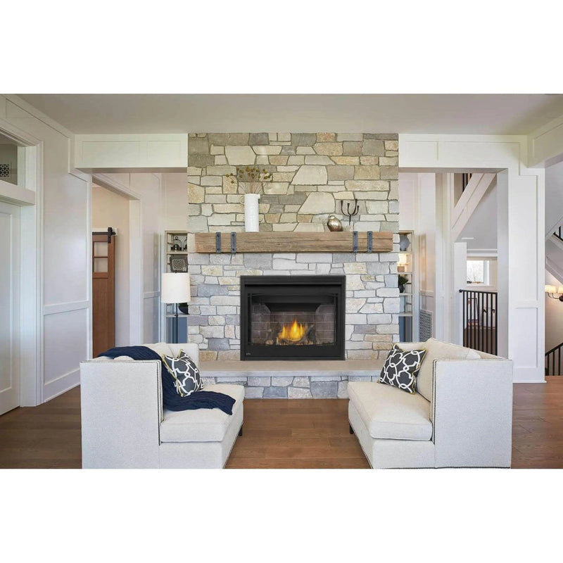 Load image into Gallery viewer, Napoleon Ascent BX 42-inch electronic ignition direct vent gas fireplace with oak log set and glowing ember bed

