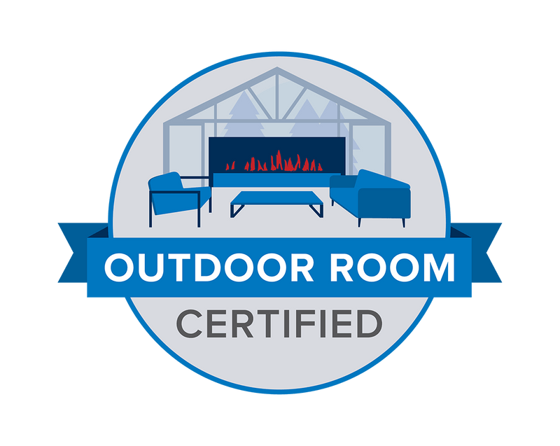 Load image into Gallery viewer, Napoleon Ascent Linear 36-Inch Direct Vent Gas Fireplace with Topaz Crystaline ember bed and sleek modern design - Certified outdoor room badge
