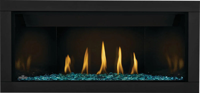 Load image into Gallery viewer, Napoleon Ascent Premium 42-Inch Electronic Ignition Direct Vent Linear Gas Fireplace with sleek single-sided design and customizable media options

