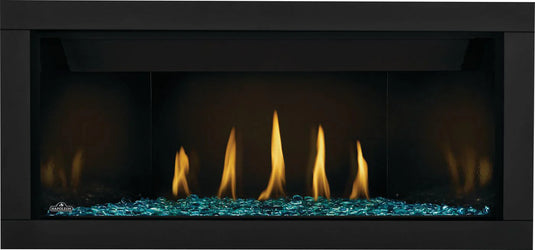 Napoleon Ascent Premium 42-Inch Electronic Ignition Direct Vent Linear Gas Fireplace with sleek single-sided design and customizable media options