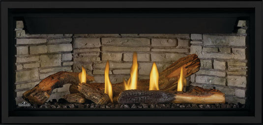 Napoleon Ascent Premium 42-Inch Electronic Ignition Direct Vent Linear Gas Fireplace with sleek single-sided design and customizable media options