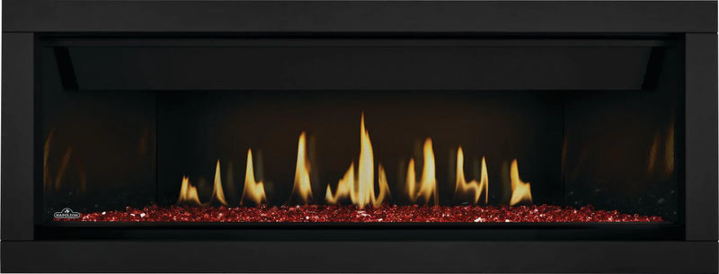 Load image into Gallery viewer, Napoleon Ascent Premium 56-Inch Electronic Ignition Direct Vent Linear Gas Fireplace with modern design and premium safety barrier
