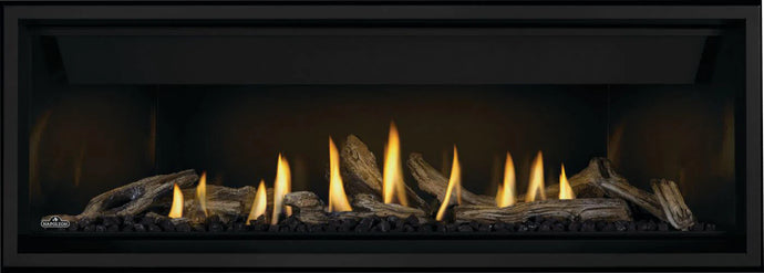 Napoleon Ascent Premium 56-Inch Electronic Ignition Direct Vent Linear Gas Fireplace with modern design and premium safety barrier