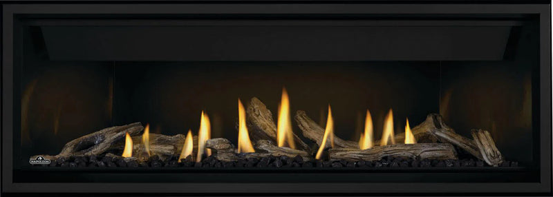 Load image into Gallery viewer, Napoleon Ascent Premium 56-Inch Electronic Ignition Direct Vent Linear Gas Fireplace with modern design and premium safety barrier
