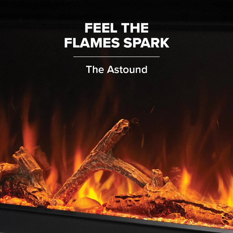 Load image into Gallery viewer, Napoleon Astound 50-inch built-in electric fireplace with Wi-Fi connectivity and ultra-realistic flames
