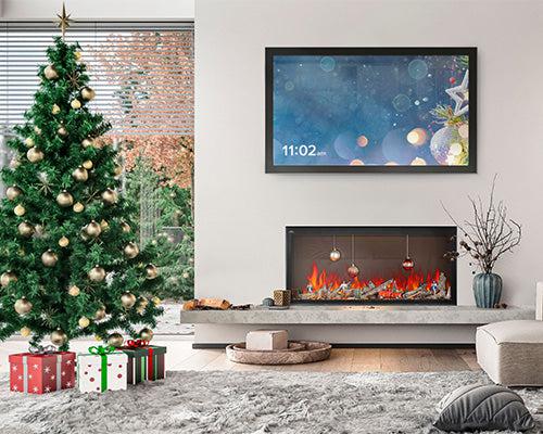 Napoleon Astound 62-inch built-in electric fireplace with Wi-Fi connectivity, large viewing area and driftwood log set

