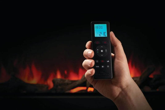 Napoleon Astound 62-inch built-in electric fireplace with Wi-Fi connectivity, large viewing area and driftwood log set
