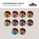 Load image into Gallery viewer, Napoleon Astound FlexMount electric fireplace infographic highlighting customizable ember bed and top light colors with decorative logs.
