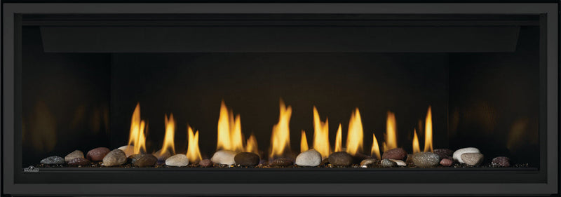 Load image into Gallery viewer, Napoleon BL56NTE Ascent Linear Series Direct Vent Gas Fireplace with Divinity flame pattern and Topaz Crystaline ember glass
