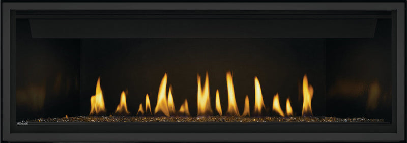 Load image into Gallery viewer, Napoleon BL56NTE Ascent Linear Series Direct Vent Gas Fireplace with Divinity flame pattern and Topaz Crystaline ember glass

