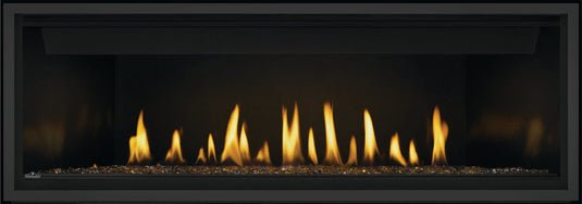 Napoleon BL56NTE Ascent Linear Series Direct Vent Gas Fireplace with Divinity flame pattern and Topaz Crystaline ember glass