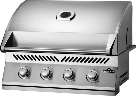 Napoleon Built-In 500 Series 32-inch Grill Head with stainless steel construction and four burners for outdoor kitchen installation