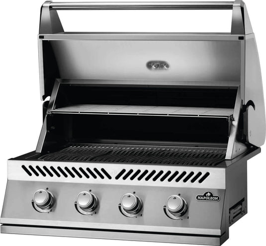 Napoleon Built-In 500 Series 32-inch Grill Head with stainless steel construction and four burners for outdoor kitchen installation