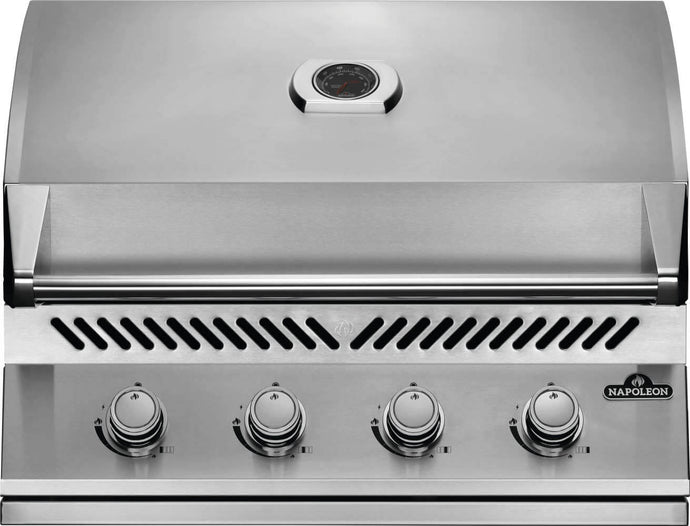 Napoleon Built-In 500 Series 32-inch Grill Head with stainless steel construction and four burners for outdoor kitchen installation