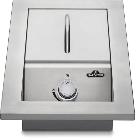 Napoleon Built-in 500 Series Single Range Top Burner with Stainless Steel Cover for Outdoor Kitchens