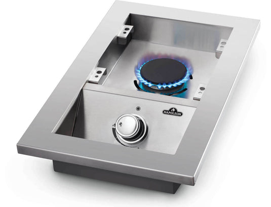 Napoleon Built-in 500 Series Single Range Top Burner with Stainless Steel Cover for Outdoor Kitchens