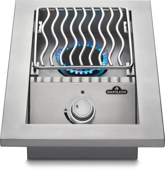 Napoleon Built-in 500 Series Single Range Top Burner with Stainless Steel Cover for Outdoor Kitchens