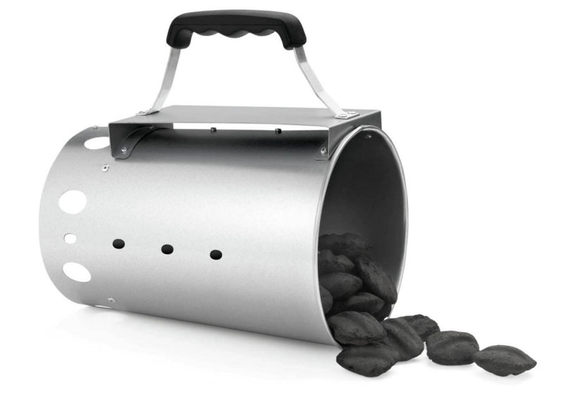 Load image into Gallery viewer, Napoleon chimney-style charcoal starter made of aluminized steel with a cool-touch handle, used for quickly lighting charcoal in barbecue grills
