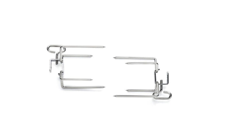 Load image into Gallery viewer, Napoleon Commercial Quality Rotisserie Forks – Set of two stainless steel forks with four prongs for secure meat placement on rotisserie spit rods.
