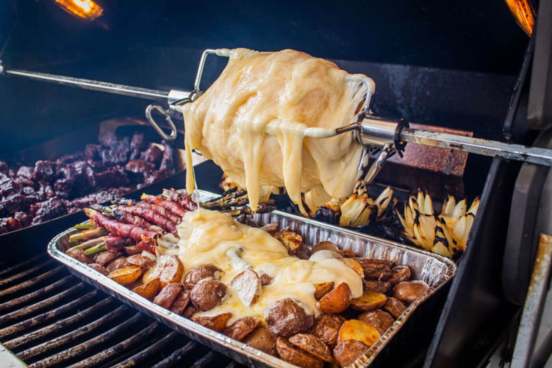 Load image into Gallery viewer, Napoleon Commercial Quality Rotisserie Forks – Set of two stainless steel forks with four prongs for secure meat placement on rotisserie spit rods.
