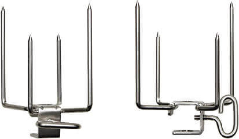 Load image into Gallery viewer, Napoleon Commercial Quality Rotisserie Forks – Set of two stainless steel forks with four prongs for secure meat placement on rotisserie spit rods.
