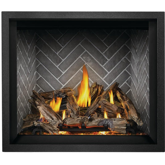 Napoleon Elevation X 42-inch electronic ignition gas direct vent fireplace with clean-face design and realistic ember bed