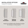 Load image into Gallery viewer, Napoleon Entice electric fireplace installation diagrams for fully recessed, partially recessed, and wall-mounted configurations
