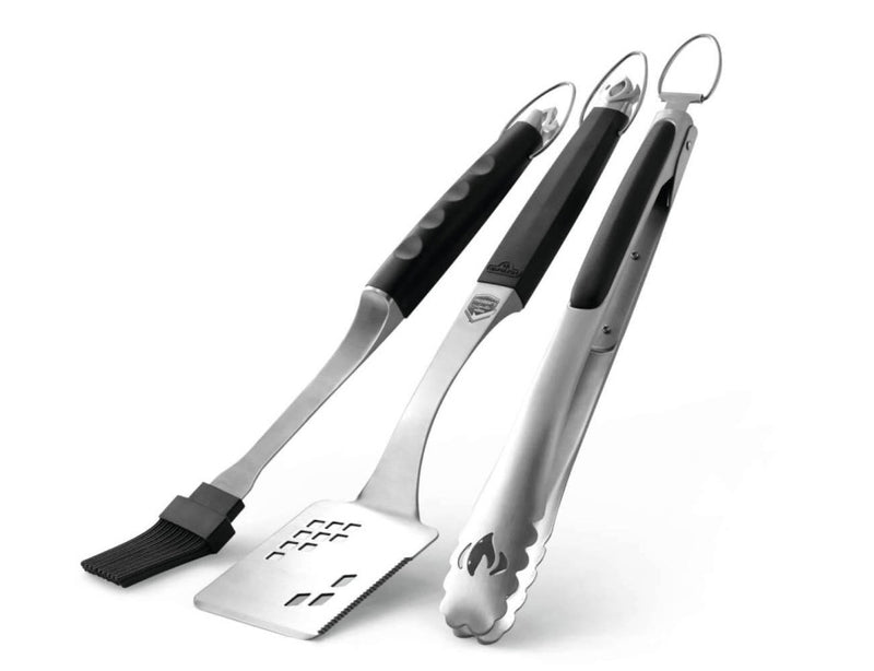 Load image into Gallery viewer, Napoleon Executive 3 Piece BBQ Toolset with Cast Stainless Steel Spatula, Locking Tongs, and Silicone Basting Brush with Bottle Opener
