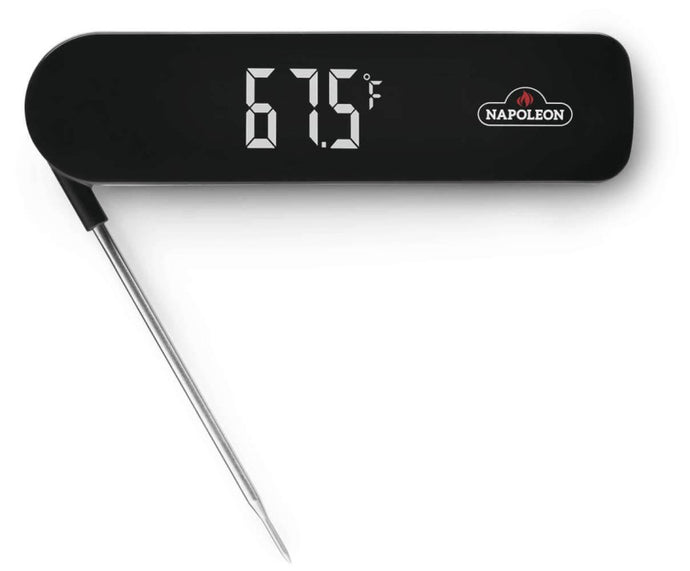 Napoleon Fast Read Digital Meat Thermometer with LED Display and Foldable Probe for Grilling and Cooking