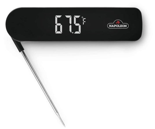 Napoleon Fast Read Digital Meat Thermometer with LED Display and Foldable Probe for Grilling and Cooking