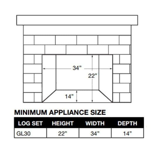 Napoleon Fiberglow 30" Vented Natural Gas Log Set with Electronic Ignition showing realistic logs, cast iron andirons, and lava rocks for a cozy fireplace setup