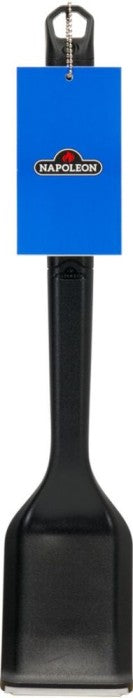 Napoleon GABR001 Essential Series Palmyra grill brush with black handle and original blue Napoleon product tag