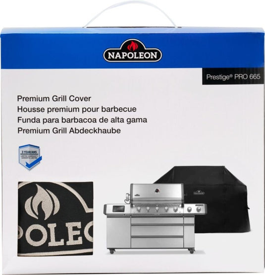 Napoleon Prestige PRO 665 premium grill cover retail packaging