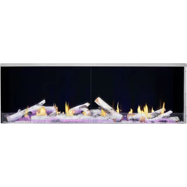 Load image into Gallery viewer, Napoleon Galaxy 62 outdoor gas fireplace with stainless steel firebox and LED lighting
