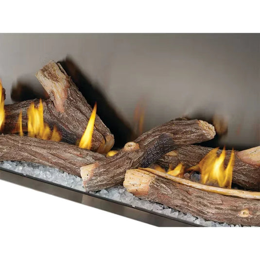 Napoleon Galaxy 62 outdoor gas fireplace with stainless steel firebox and LED lighting