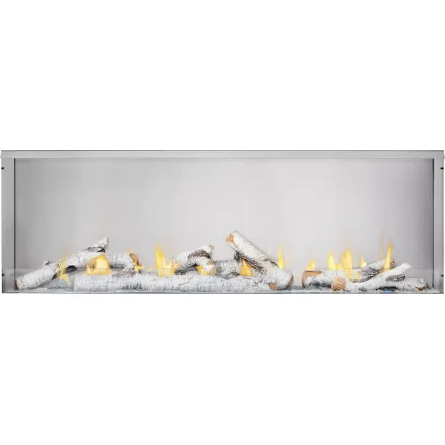 Load image into Gallery viewer, Napoleon Galaxy 62 outdoor gas fireplace with stainless steel firebox and LED lighting
