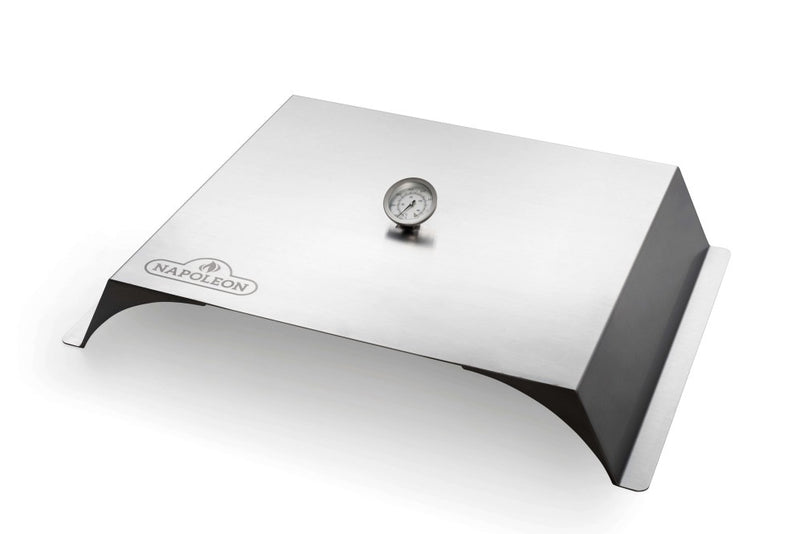 Load image into Gallery viewer, Napoleon gas grill pizza oven add-on with stainless steel shroud and temperature gauge
