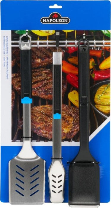 Napoleon GATL002 Essential Series 3-piece starter grill tool set in original retail packaging