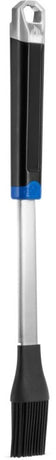 Load image into Gallery viewer, Napoleon GATL005 Essential Series Silicone Basting Brush with stainless steel shaft, black silicone bristles, and blue handle accent, angled right view
