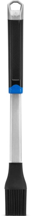 Front view of Napoleon GATL005 Silicone Basting Brush with black silicone bristles, textured handle, and built-in bottle opener