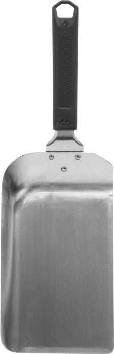 Napoleon GATL017 stainless steel griddle scoop spatula with wide curved blade and ergonomic black handle