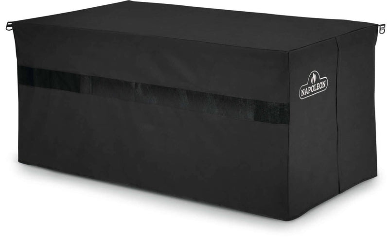 Load image into Gallery viewer, Napoleon Hamptons Patioflame rectangular fire table covered with a durable, water-resistant protective cover
